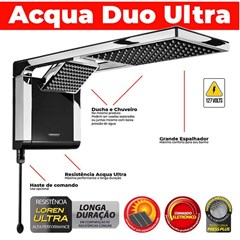 Chuveiro Acqua Duo 5500W 127V Preto/Cromado - Lorenzetti
