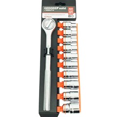 Jogo Soquete Sextavado 1/2” 11 Pcs - Gedore
