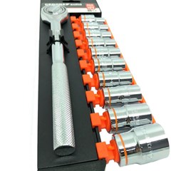 Jogo Soquete Sextavado 1/2” 11 Pcs - Gedore