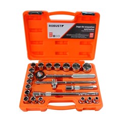 Jogo Soquete Estriado 1/2” 22 Pcs - Gedore