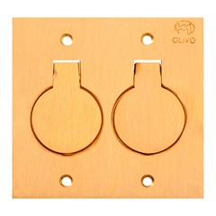 Placa Piso 4x4 Dupla C/Tomada - Olivo  20a Latao
