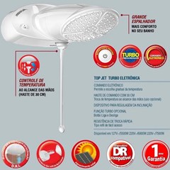 Chuveiro Ducha Top Jet Turbo Multitemperaturas 6400w 220v - Lorenzetti