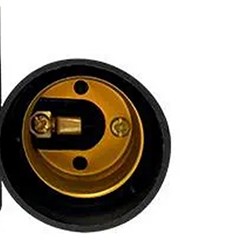 Bocal Adaptador C/Plug E-27 4a Preta - Decorlux