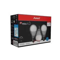 Lâmpada Pera A60 Led E-27 7w 6500k 3pcs - Avant