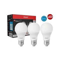 Lâmpada Pera A60 Led E-27 7w 6500k 3pcs - Avant