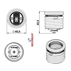 Adaptador E-40 P/ E-27 4A Porcelana - Decorlux