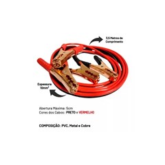 Cabo Transferência Carga 300a 10mm² 3,5m - Foxlux