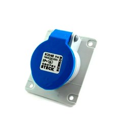 Tomada Embutir 2p+T 16a 200/250v 6h Ip44 Azul S3046 - Steck
