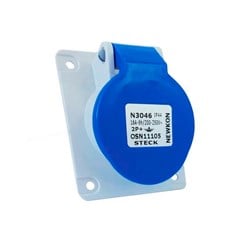 Tomada Embutir 2p+T 16a 200/250v 6h Ip44 Azul S3046 - Steck