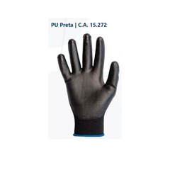 Luva Pu Tam. 09-G Preta - Kalipso