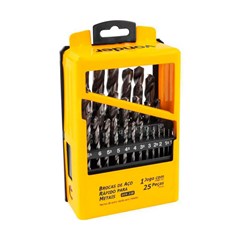 Broca Aço Rápido 1,0-13mm² Din338 25pc - Vonder