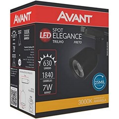 Spot Led Trilho Elegance 7w 3000k Bivolt Preta - Avant