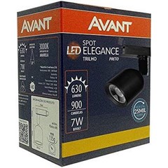 Spot Led Trilho Elegance 7w 3000k Bivolt Preta - Avant