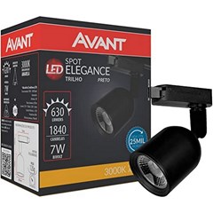 Spot Led Trilho Elegance 7w 3000k Bivolt Preta - Avant