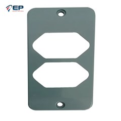 PLACA ALUM 2 POSTO TOMADA HEXAG HOR 3/4”