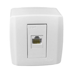 Tomada Sobreporrepor RJ45 Cat. 5E Branca - Ilumi