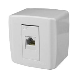 Tomada Sobreporrepor RJ45 Cat. 5E Branca - Ilumi