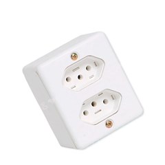Tomada Dupla Soprepor 20A Branco - Ilumi