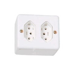 Tomada Dupla Soprepor 20A Branco - Ilumi