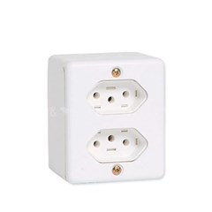 Tomada Dupla Soprepor 20A Branco - Ilumi
