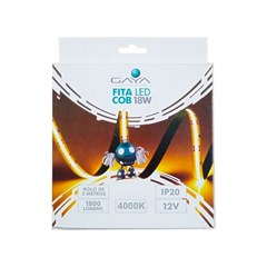 Fita Led Cob 5m 18w/M 4000k (Neutro) 12v - Gaya