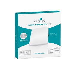 Painel Embutir Led Quadrado Infin. 18w 6000k Bivolt - Gaya