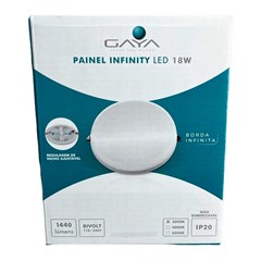 Painel Embutir Led Redondo Infin. 3000k 18w Bivolt - Gaya