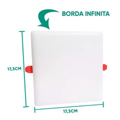 Painel Embutir Led Quadrado Infin. 3000k 24w Bivolt - Gaya