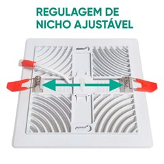 Painel Embutir Led Quadrado Infin. 3000k 24w Bivolt - Gaya