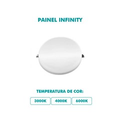 Painel Embutir Led Redondo Infin. 3000k 24w Bivolt - Gaya