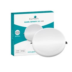 Painel Embutir Led Redondo Infin. 3000k 24w Bivolt - Gaya