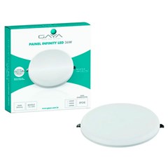 Painel Embutir Led Redondo Infin. 6500k 36w Bivolt - Gaya