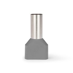 Term. Pre-Isolado Duplo Tubular 0,75mm² Cinza - Axt