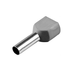 Term. Pre-Isolado Duplo Tubular 0,75mm² Cinza - Axt