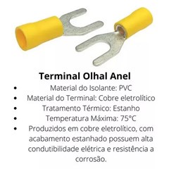 Term. Pre-Isolado Garfo M5 4-6,0mm² Amarelo - Axt