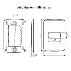 Placa 1 Posto 4x2 Miluz Grafite - Schneider