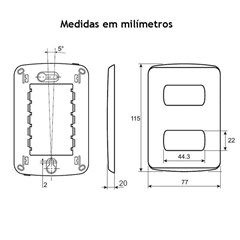 Placa 2 Posto 4x2 Miluz Grafite - Schneider
