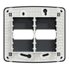 Placa 2 Posto 4x4 Miluz Grafite - Schneider
