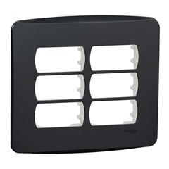 Placa 6 Posto 4x4 Miluz Grafite - Schneider