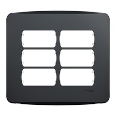 Placa 6 Posto 4x4 Miluz Grafite - Schneider