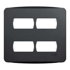 Placa 4 Posto 4x4 Miluz Grafite - Schneider