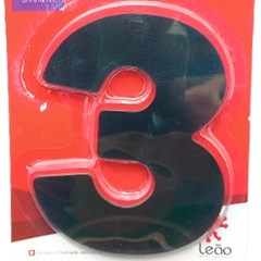Numeral 3 Residencial Preto - Leao Metais