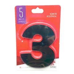 Numeral 3 Residencial Preto - Leao Metais