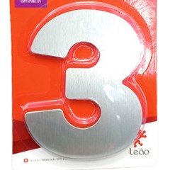 Numeral 3 Residencial Escovado - Leao Metais