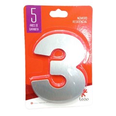 Numeral 3 Residencial Escovado - Leao Metais