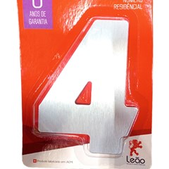 Numeral 4 Residencial Escovado - Leao Metais