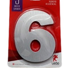 Numeral 6 Residencial Escovado - Leao Metais