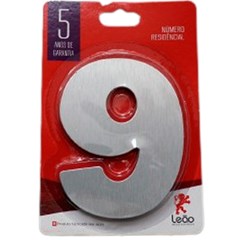 Numeral 9 Residencial Escovado - Leao Metais