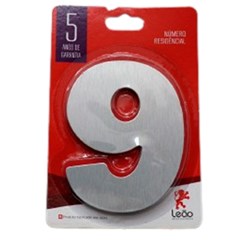 Numeral 9 Residencial Escovado - Leao Metais