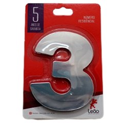 Numeral 3 Residencial Espelhado - Leao Metais